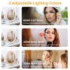 19Inch Large Round Vanity Makeup Mirror With LED Halo Light 3 Lighting Colors Dimmable Brightness Touch Control 360° Rotation High-Definition Lighted