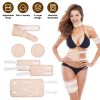 Castor Oil Pack Wrap Set of 6 Reusable Organic Pack Compress Belt Wrap for Waist Neck Arms Legs with Adjustable Elastic Strap Machine Washable