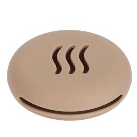 Silicone Powder Puff Holder Breathable Dust Prevention Portable Makeup Sponge Storage Case Brown