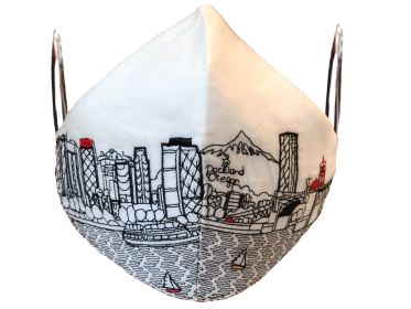 PORTLAND EMBROIDERED SKYLINE FACE MASK