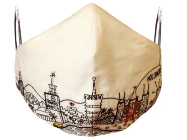 LOS ANGELES EMBROIDERED SKYLINE FACE MASK