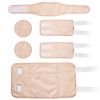 Castor Oil Pack Wrap Set of 6 Reusable Organic Pack Compress Belt Wrap for Waist Neck Arms Legs with Adjustable Elastic Strap Machine Washable