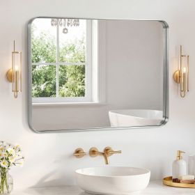 Wall Mirror With Rectangular Metal Frame (Option: Gold3240)